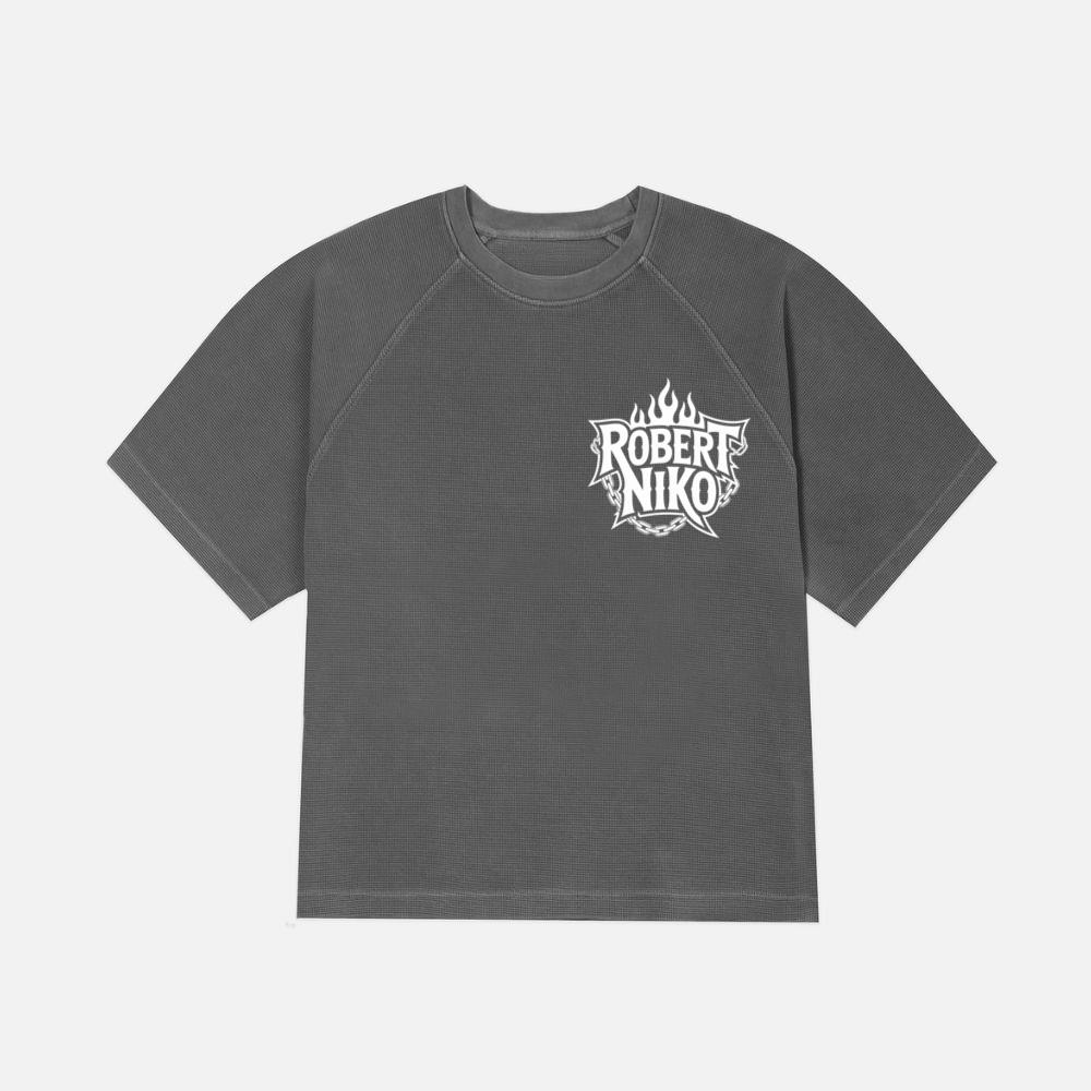 Robert Niko Fire Typography Design T-Shirt