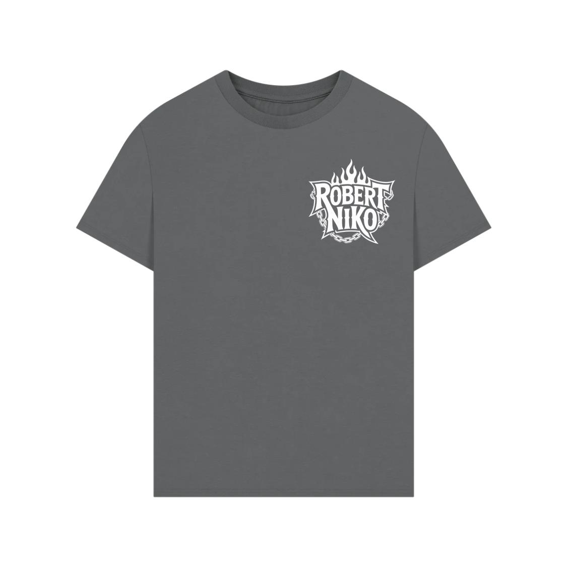 Robert Niko Fire Typography Design T-Shirts
