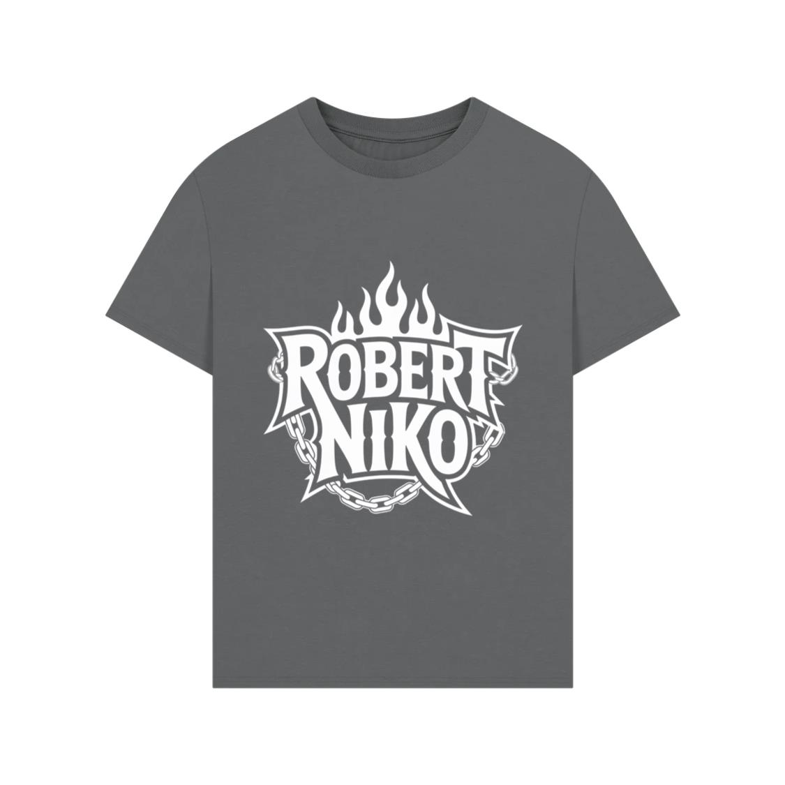 Robert Niko Fire Typography Design T-Shirts