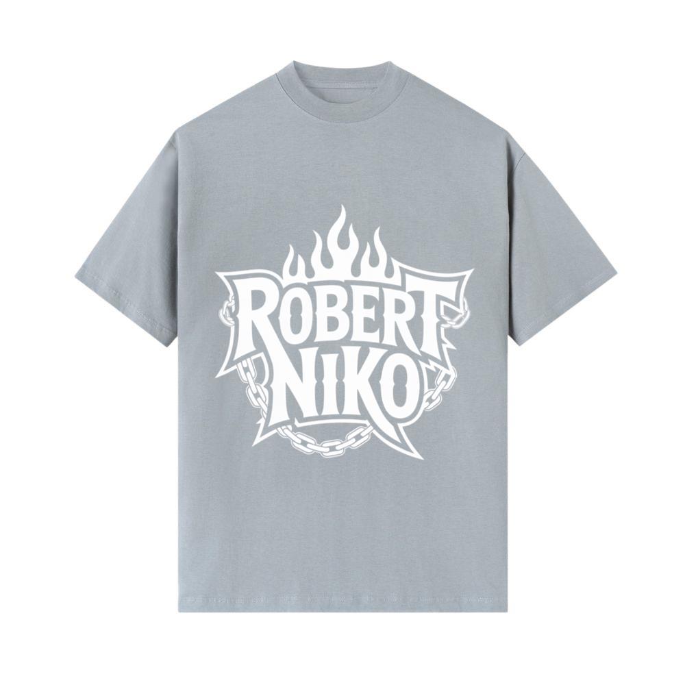 Robert Niko Fire Typography Design T-Shirts