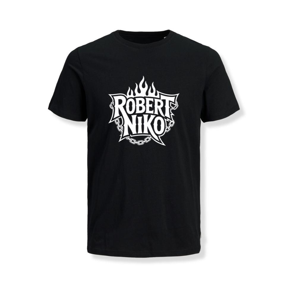 Robert Niko Fire Typography Design T-Shirts