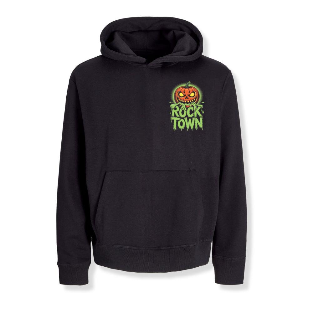 Rock Town Pumpkin Head Retro Cartoon Graphic Hoodie Groovethink