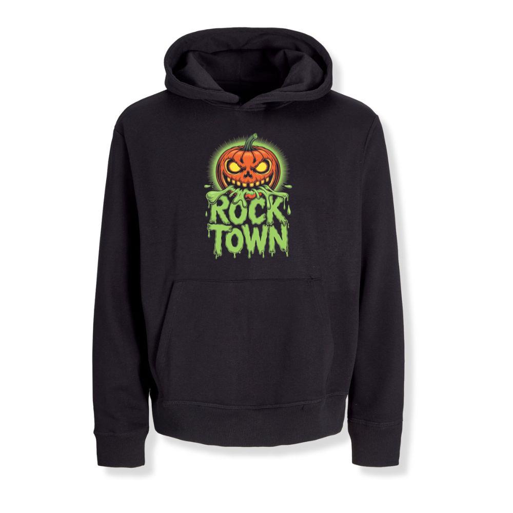 Rock Town Pumpkin Head Retro Cartoon Graphic Hoodies