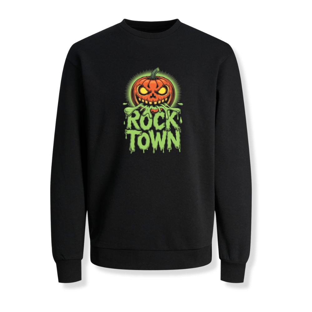 Rock Town Pumpkin Head Retro Cartoon Graphic Sweatshirts