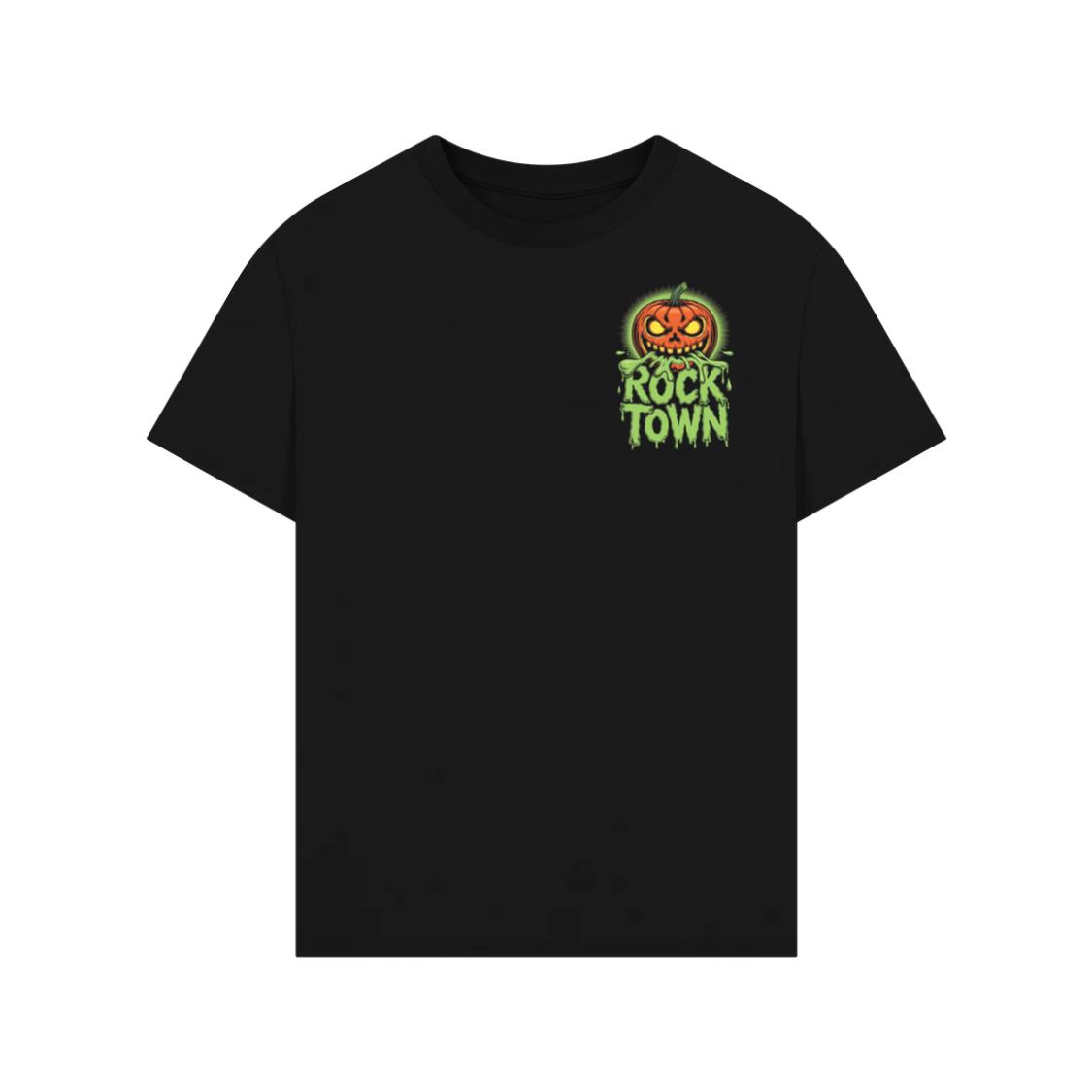 Rock Town Pumpkin Head Retro Cartoon Graphic T-Shirt