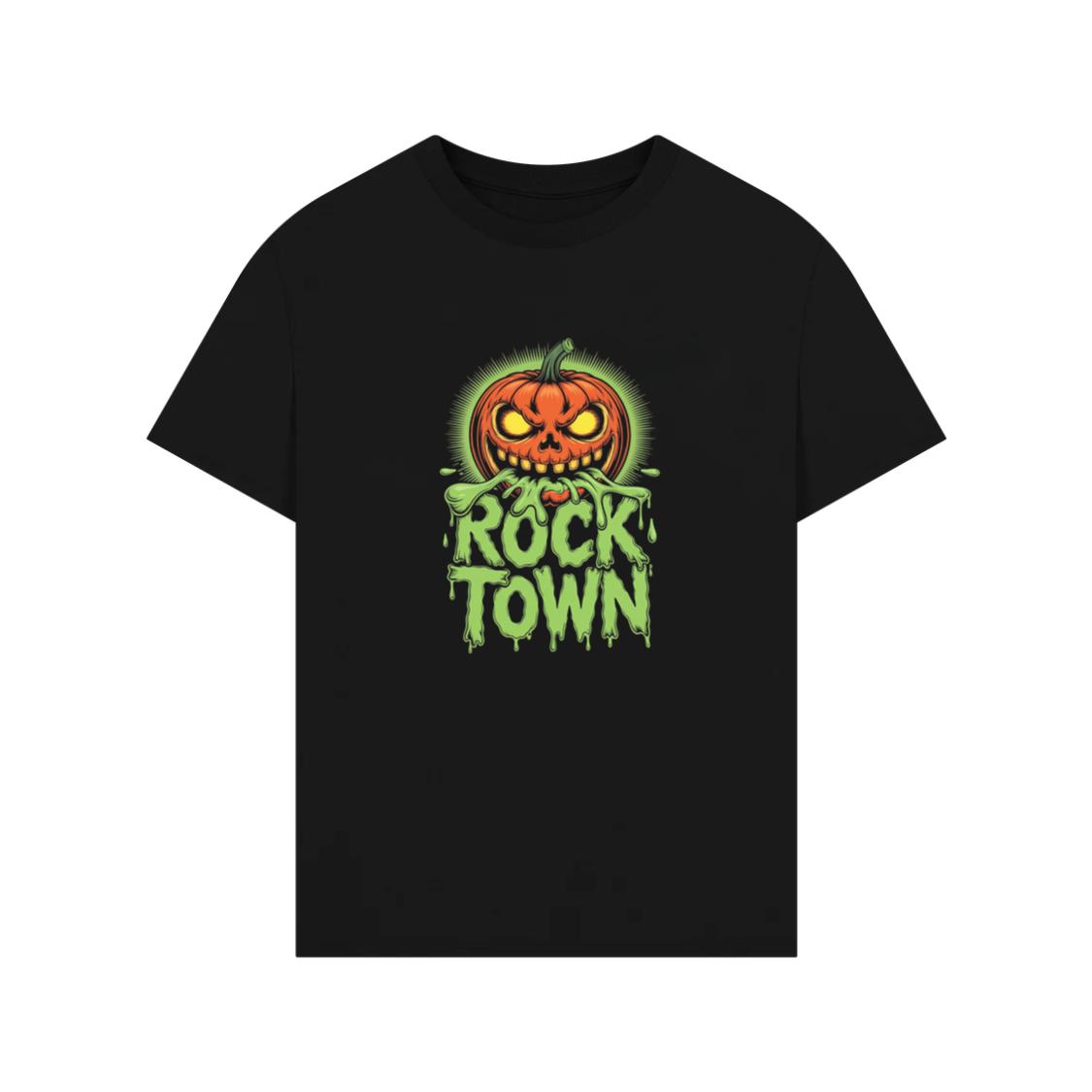 Rock Town Pumpkin Head Retro Cartoon Graphic T-Shirt