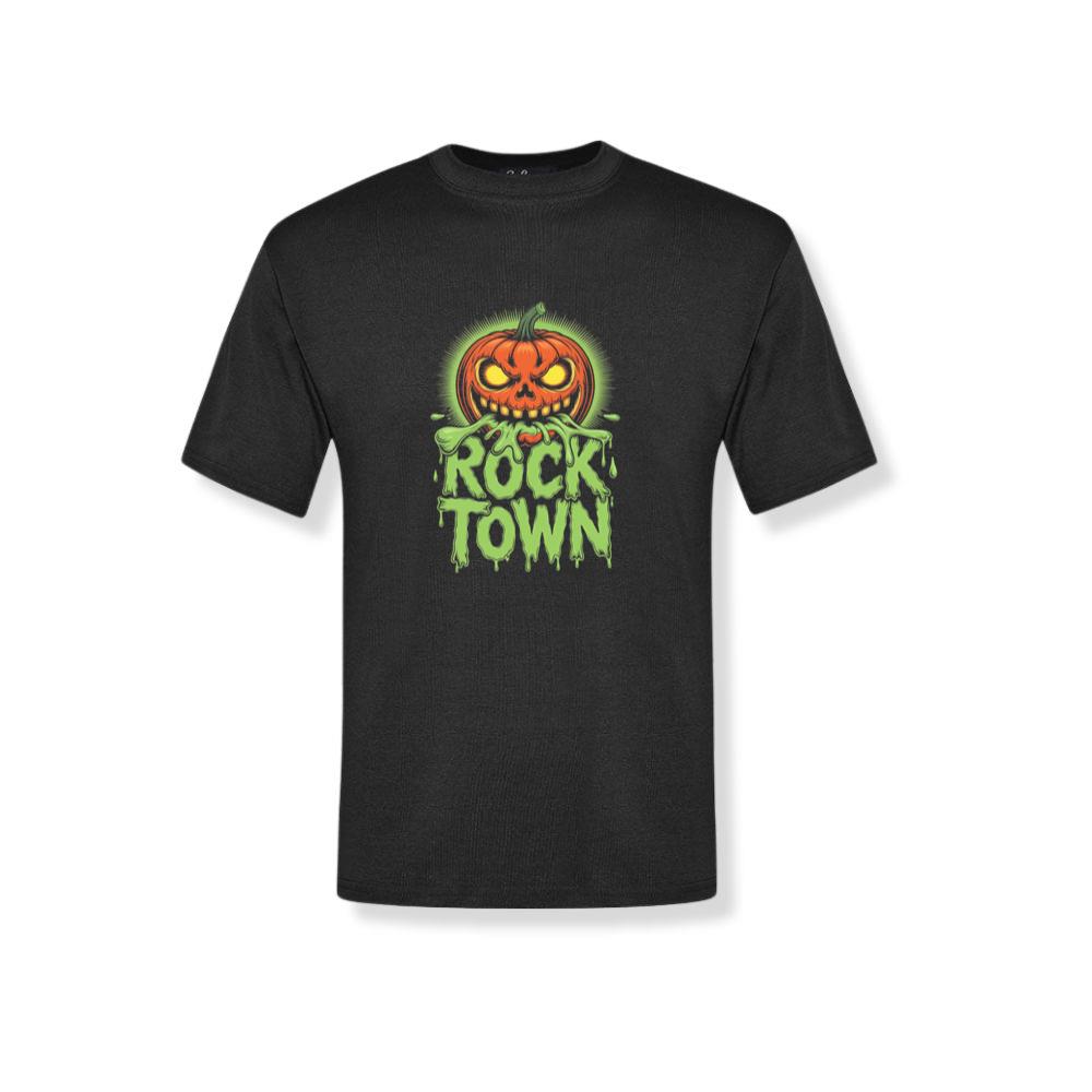 Rock Town Pumpkin Head Retro Cartoon Graphic T-Shirt