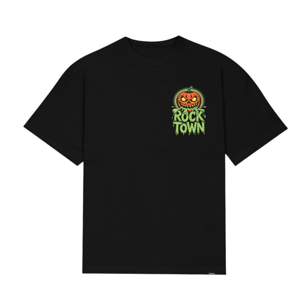 Rock Town Pumpkin Head Retro Cartoon Graphic T-Shirt