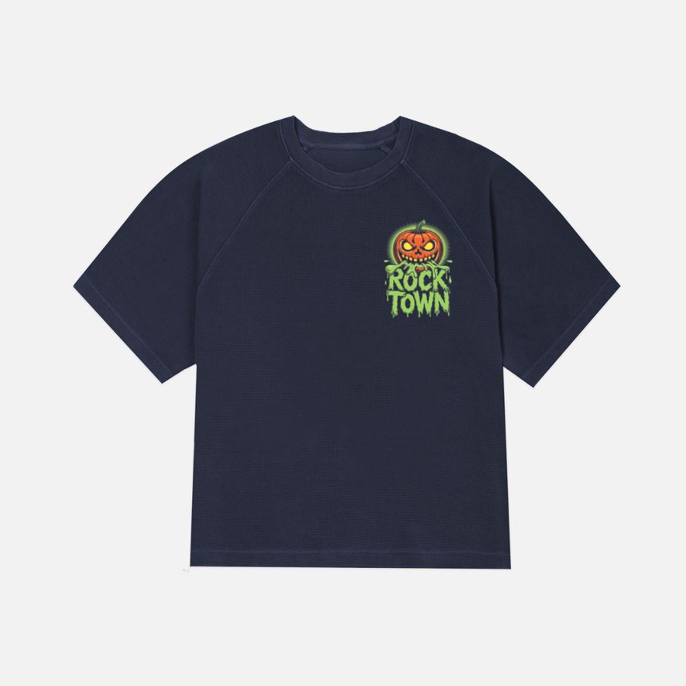 Rock Town Pumpkin Head Retro Cartoon Graphic T-Shirt