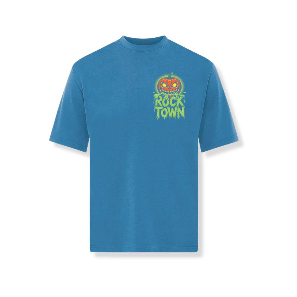 Rock Town Pumpkin Head Retro Cartoon Graphic T-Shirt - Image 2
