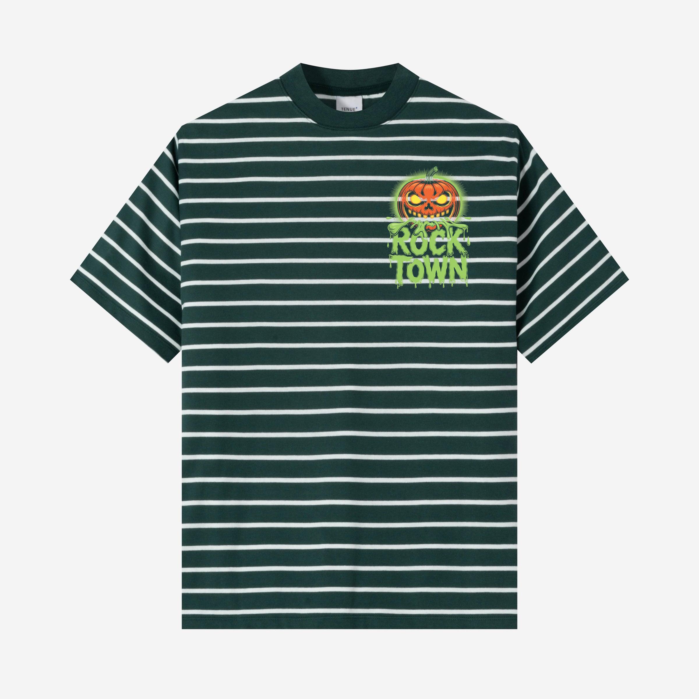 Rock Town Pumpkin Head Retro Cartoon Graphic T-Shirt - Image 2