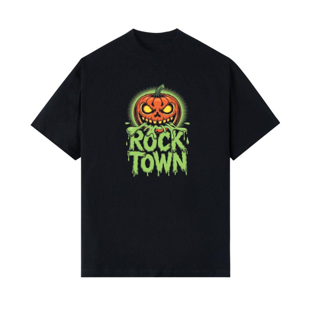 Rock Town Pumpkin Head Retro Cartoon Graphic T-Shirts