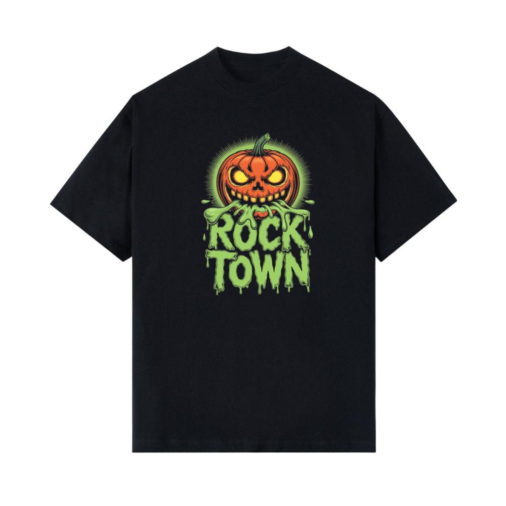 Rock Town Pumpkin Head Retro Cartoon Graphic T-Shirts