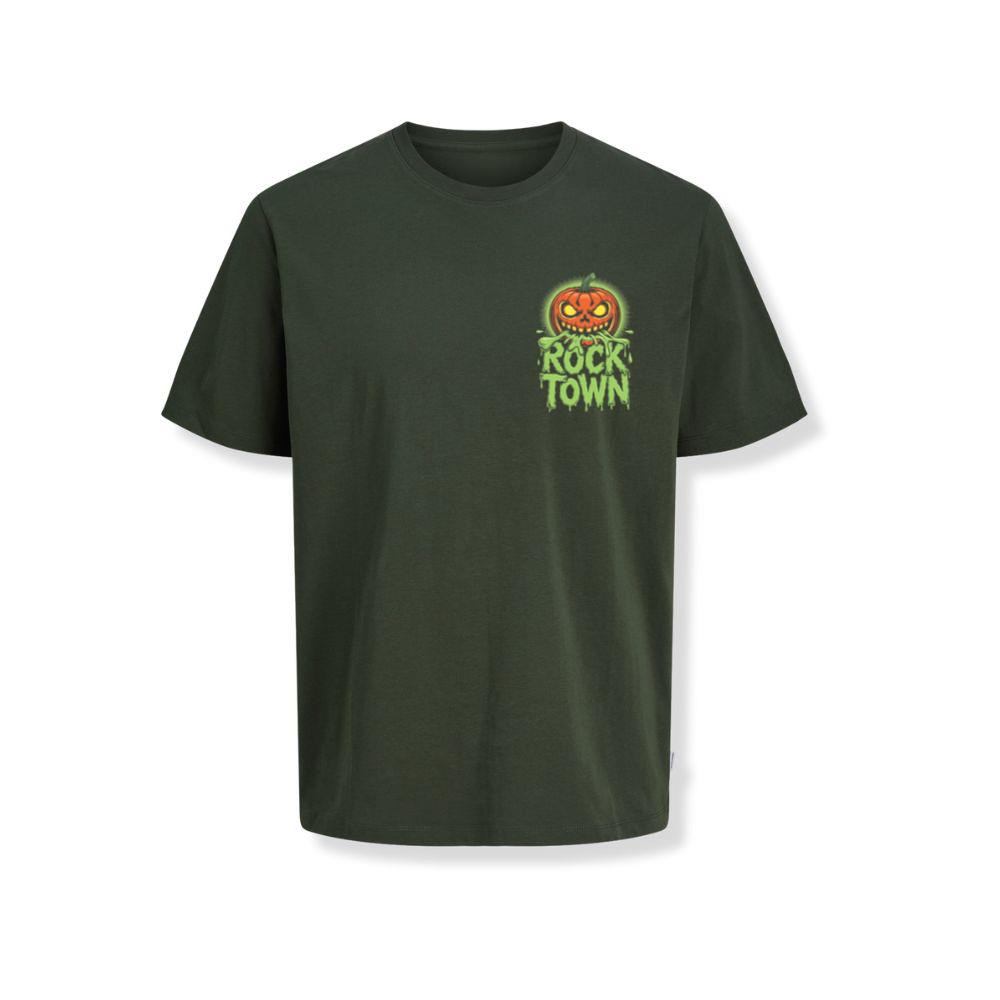 Rock Town Pumpkin Head Retro Cartoon Graphic T-Shirts
