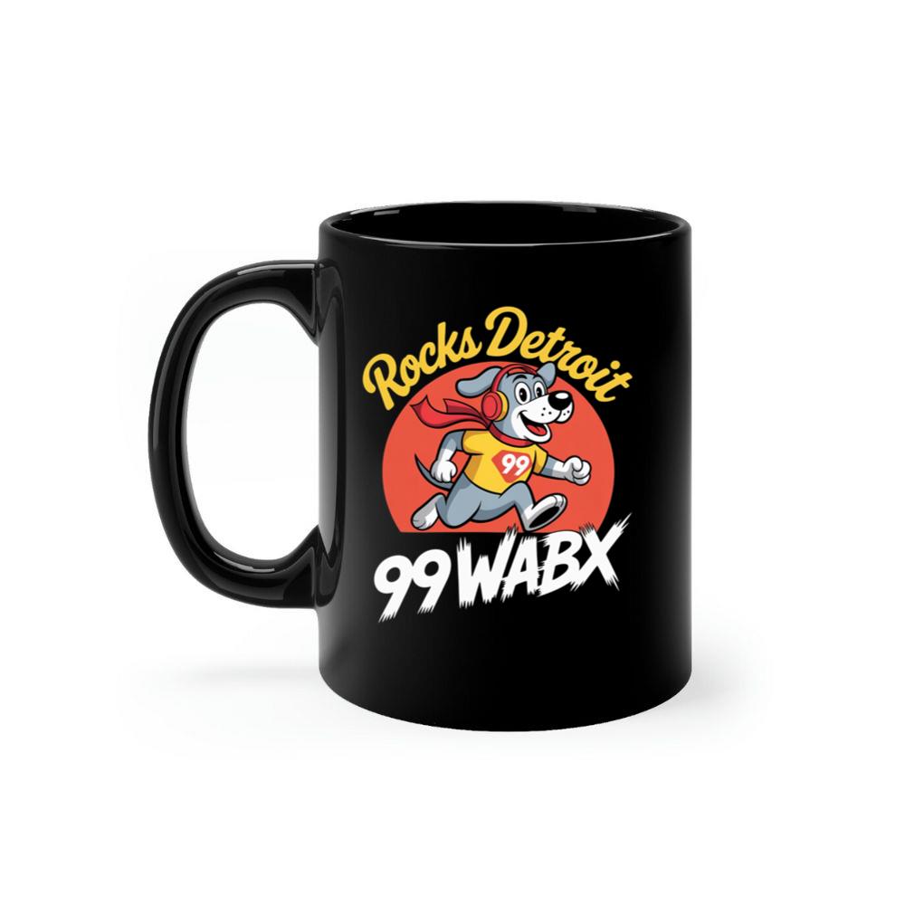 Rocks Detroit Superhero Dog Retro Graphic Artwork for Everyday Vibes Mug