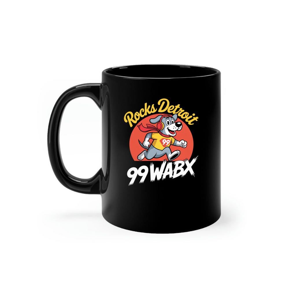 Rocks Detroit Superhero Dog Retro Graphic Artwork for Everyday Vibes Mug