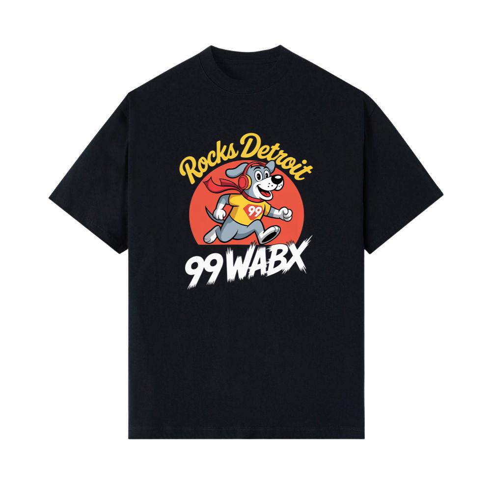 Rocks Detroit Superhero Dog Retro Graphic Artwork for Everyday Vibes T-Shirt