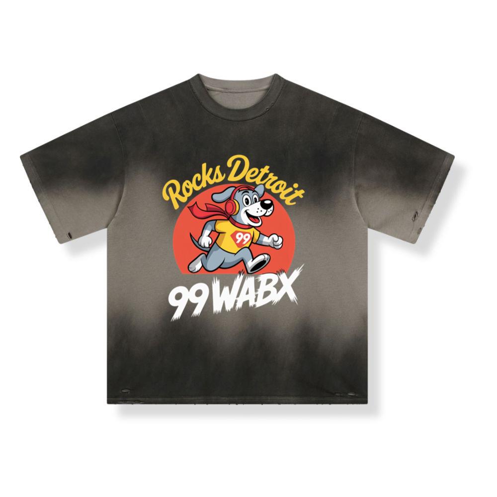 Rocks Detroit Superhero Dog Retro Graphic Artwork for Everyday Vibes T-Shirt - Image 3