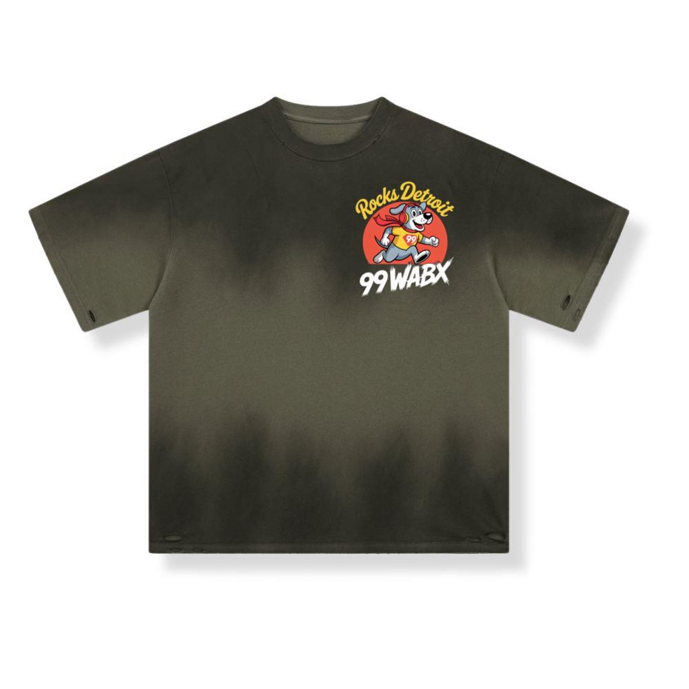 Rocks Detroit Superhero Dog Retro Graphic Artwork for Everyday Vibes T-Shirt - Image 3