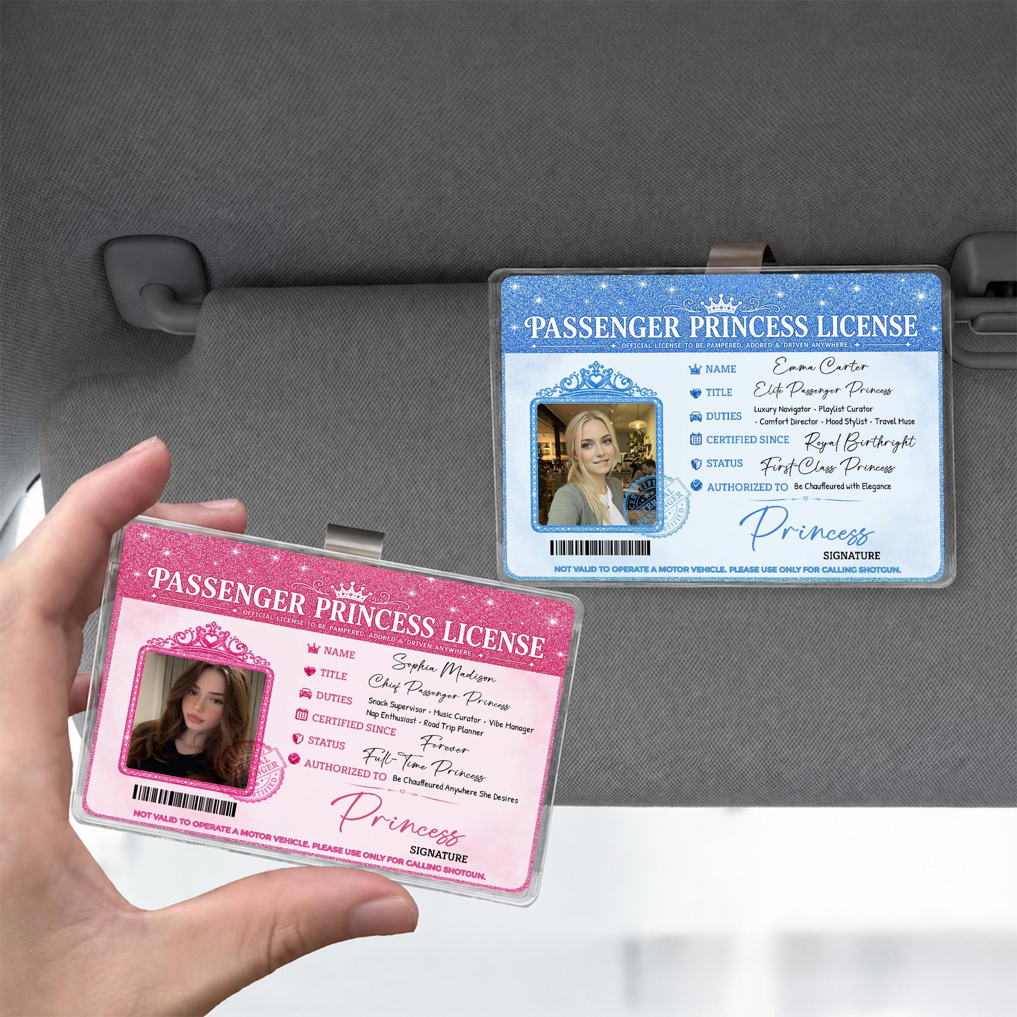 Rodyhread Custom Passenger Princess Car Visor Clip Luxury Photo Visor Clip Novelty Card Holder For Girlfriend Wife Her Pink Y2K Coquette Girly Meme Glitter Acrylic Metal Cute Passenger Seat Car Accessories Gag Gift From Husband Boyfriend - Image 5