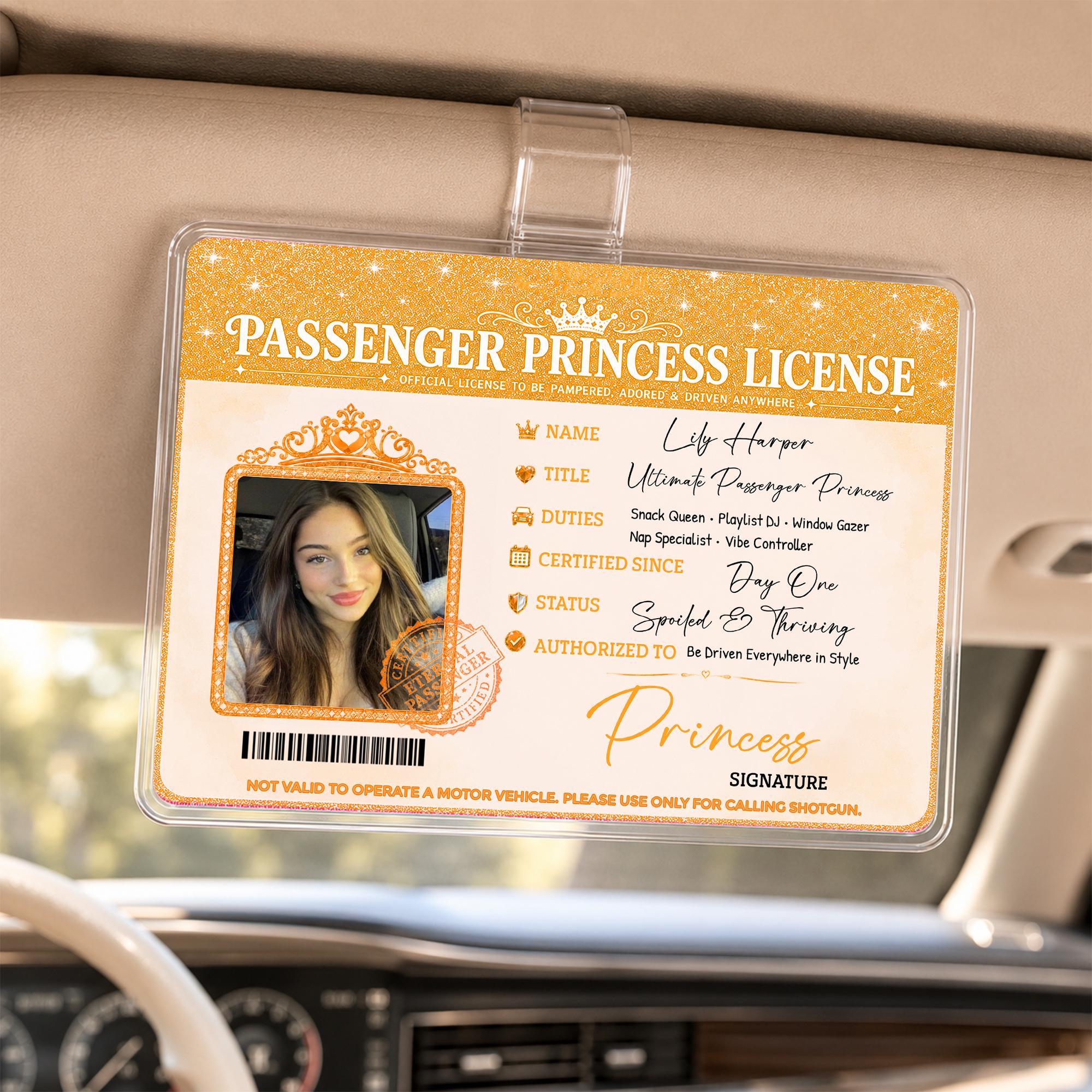 Rodyhread Custom Passenger Princess Car Visor Clip Luxury Photo Visor Clip Novelty Card Holder For Girlfriend Wife Her Pink Y2K Coquette Girly Meme Glitter Acrylic Metal Cute Passenger Seat Car Accessories Gag Gift From Husband Boyfriend - Image 6