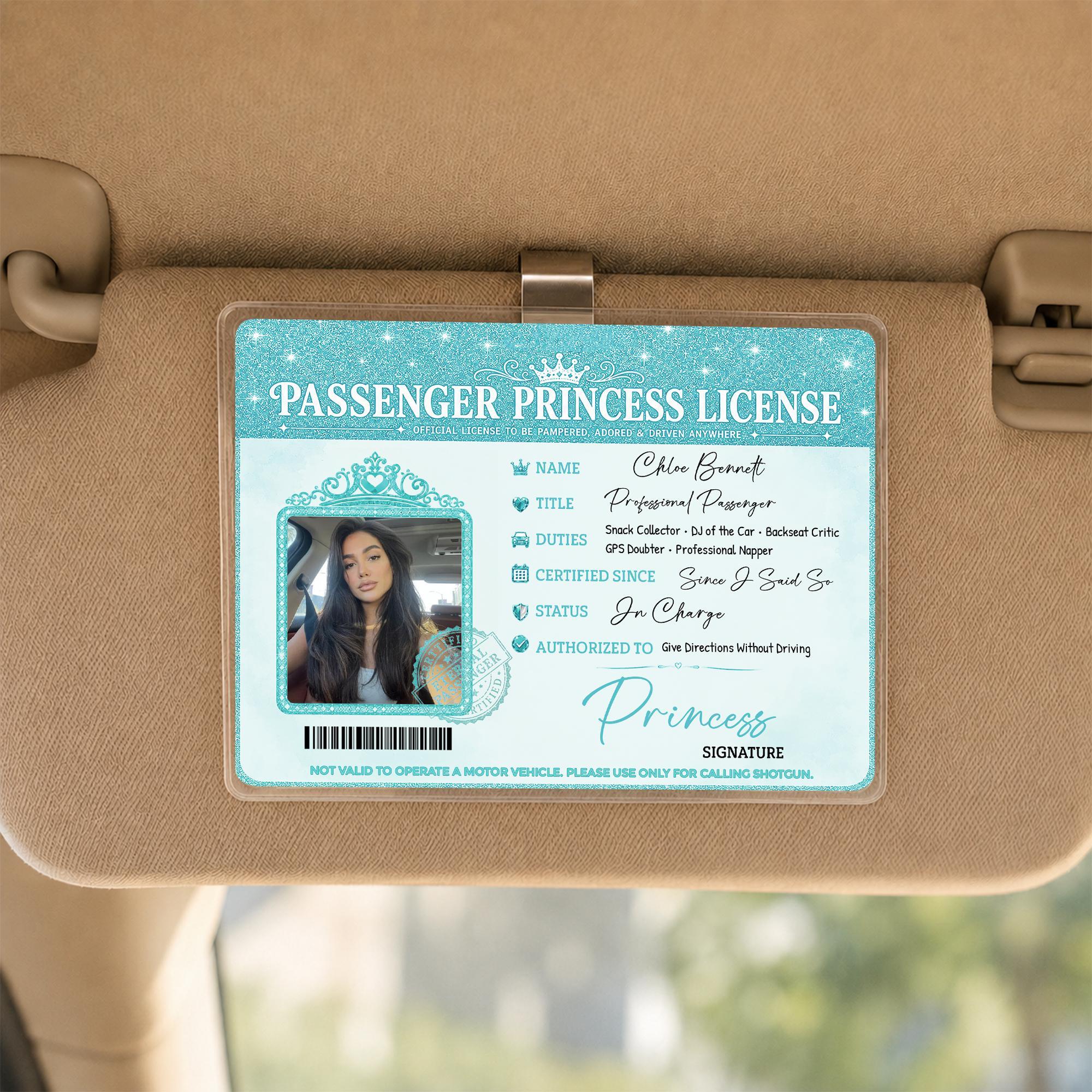 Rodyhread Custom Passenger Princess Car Visor Clip Luxury Photo Visor Clip Novelty Card Holder For Girlfriend Wife Her Pink Y2K Coquette Girly Meme Glitter Acrylic Metal Cute Passenger Seat Car Accessories Gag Gift From Husband Boyfriend - Image 2