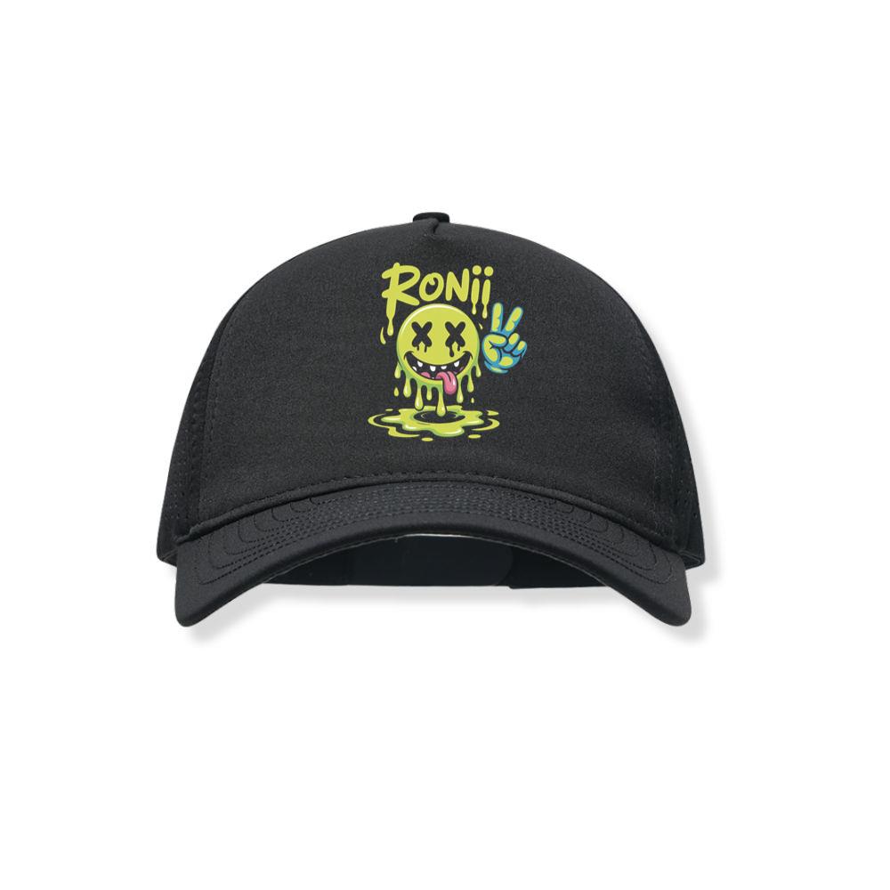 Roni Slime Smiley Face Streetwear Design Black Hat