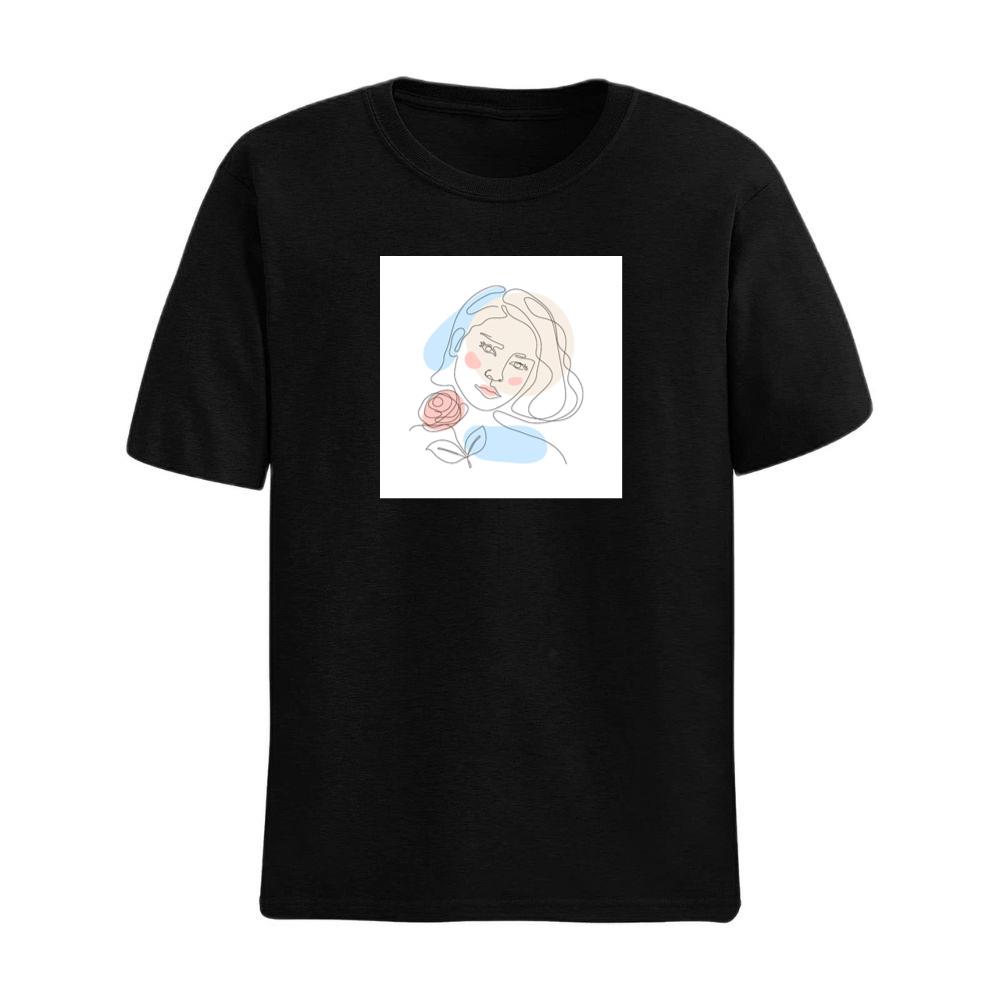 Rose Head Woman Art T-Shirts