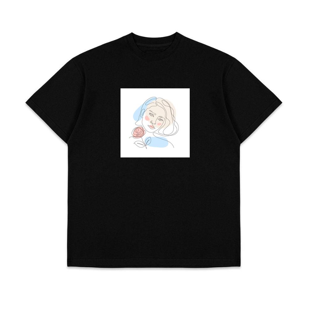 Rose Head Woman Art T-Shirts