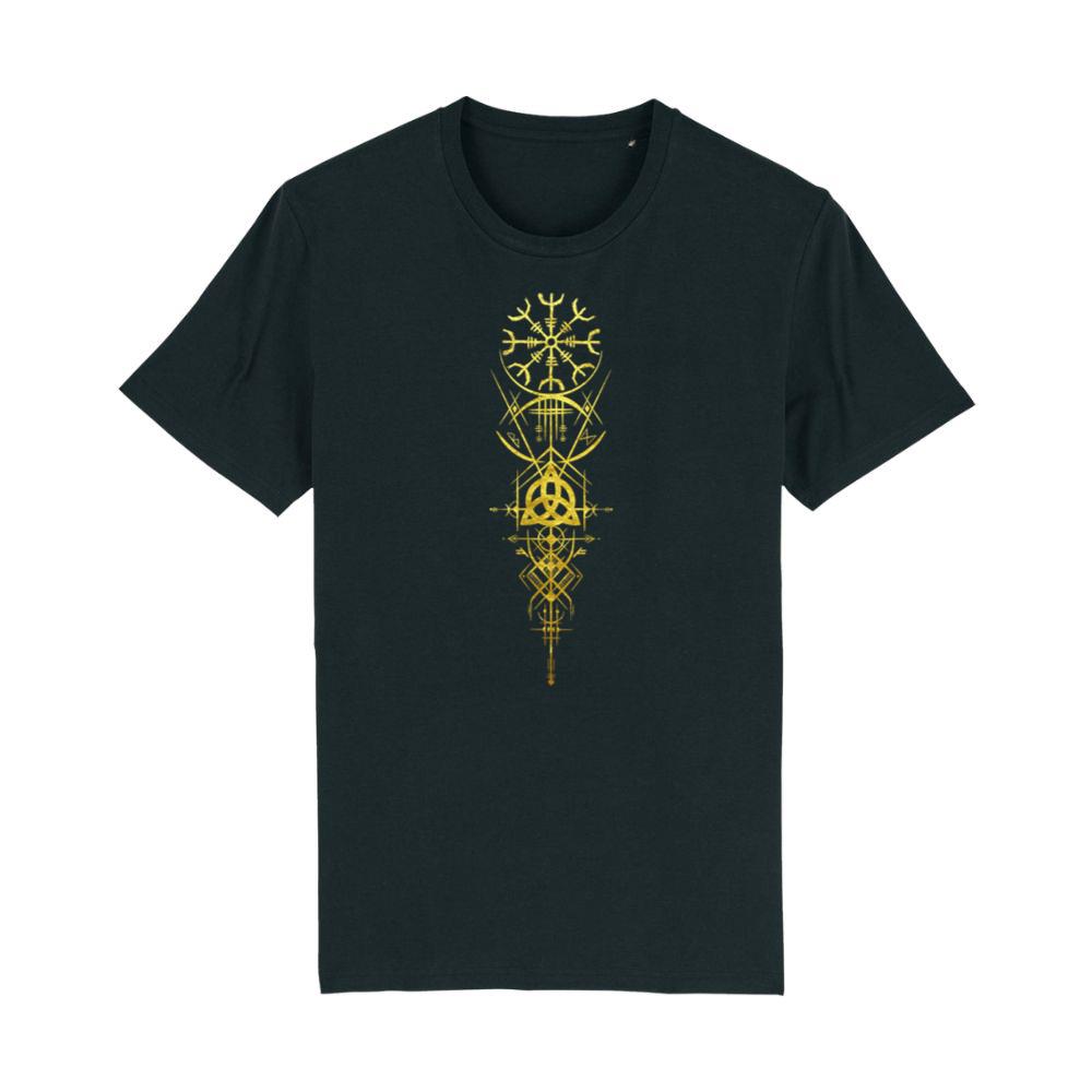 Runes triskele and helmet of awe Aegishjalmur symbols T-Shirt