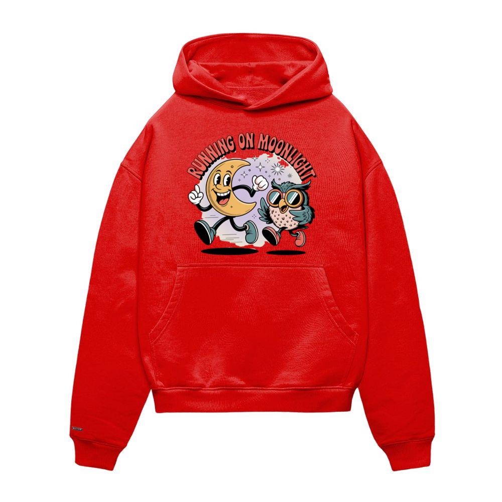 Running On Moonlight Cartoon Moon And Owl Retro