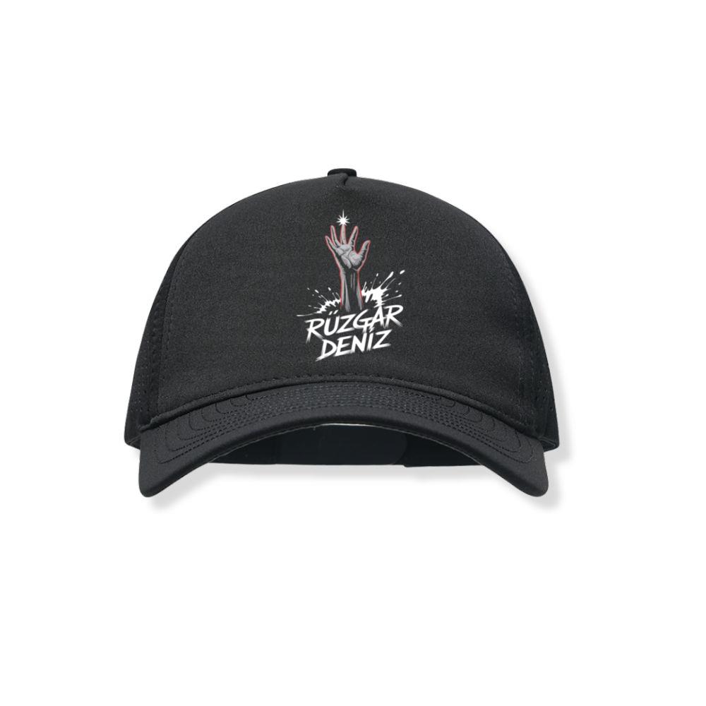 Ruzgar Deniz Rock Hand Retro Graphic Black Hat