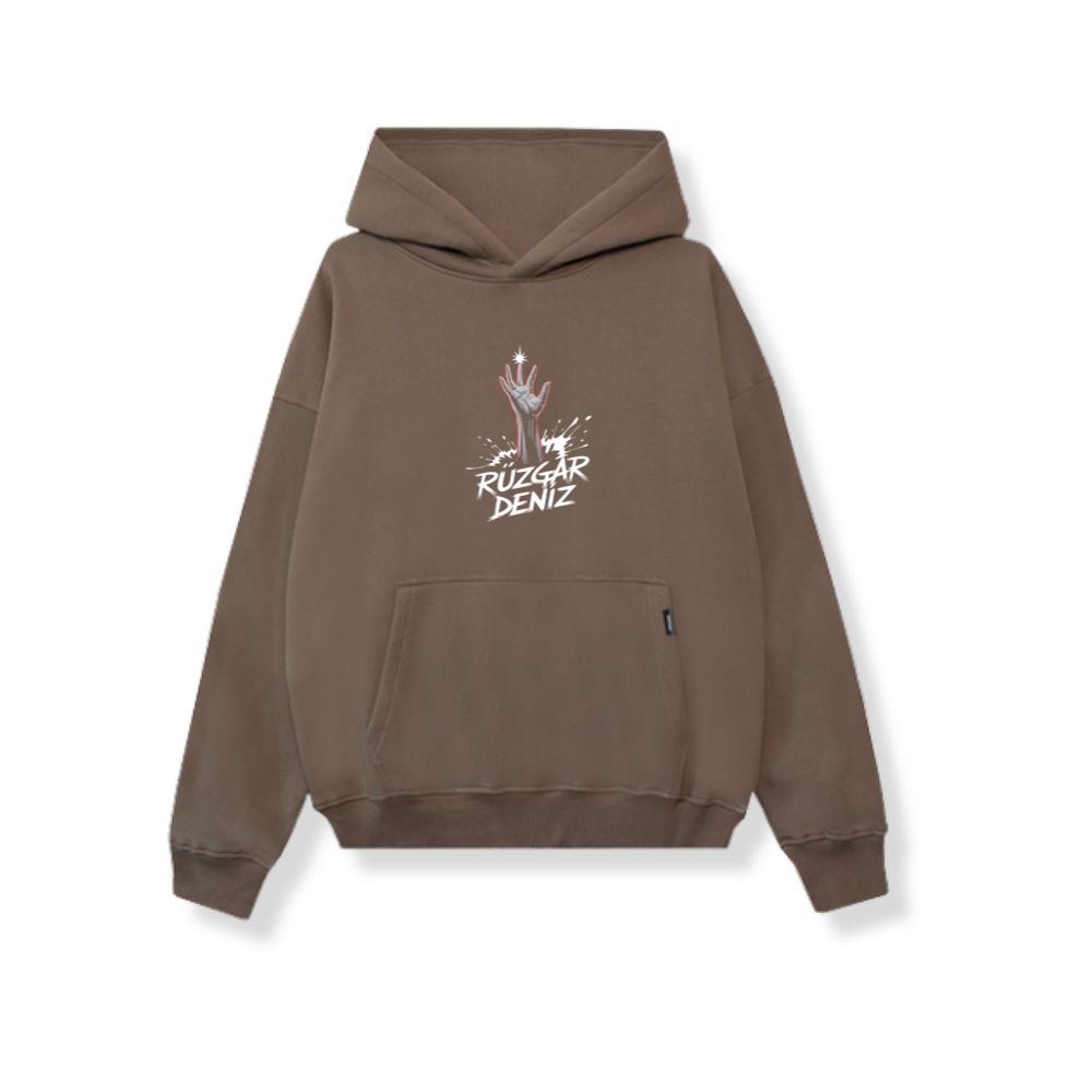 Ruzgar Deniz Rock Hand Retro Graphic Hoodie - Image 2