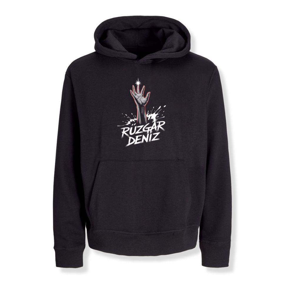 Ruzgar Deniz Rock Hand Retro Graphic Hoodies