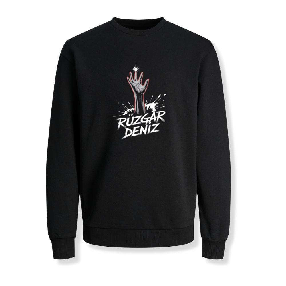 Ruzgar Deniz Rock Hand Retro Graphic Sweatshirts