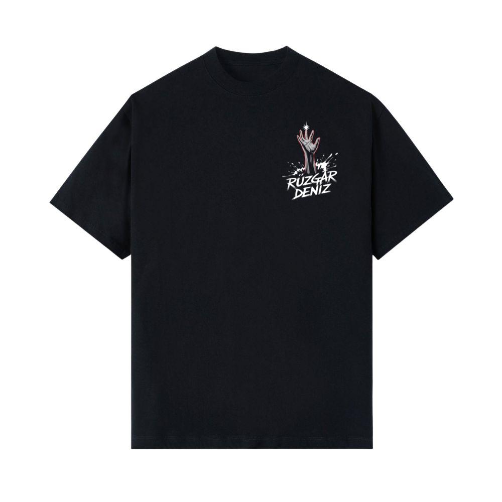 Ruzgar Deniz Rock Hand Retro Graphic T-Shirt