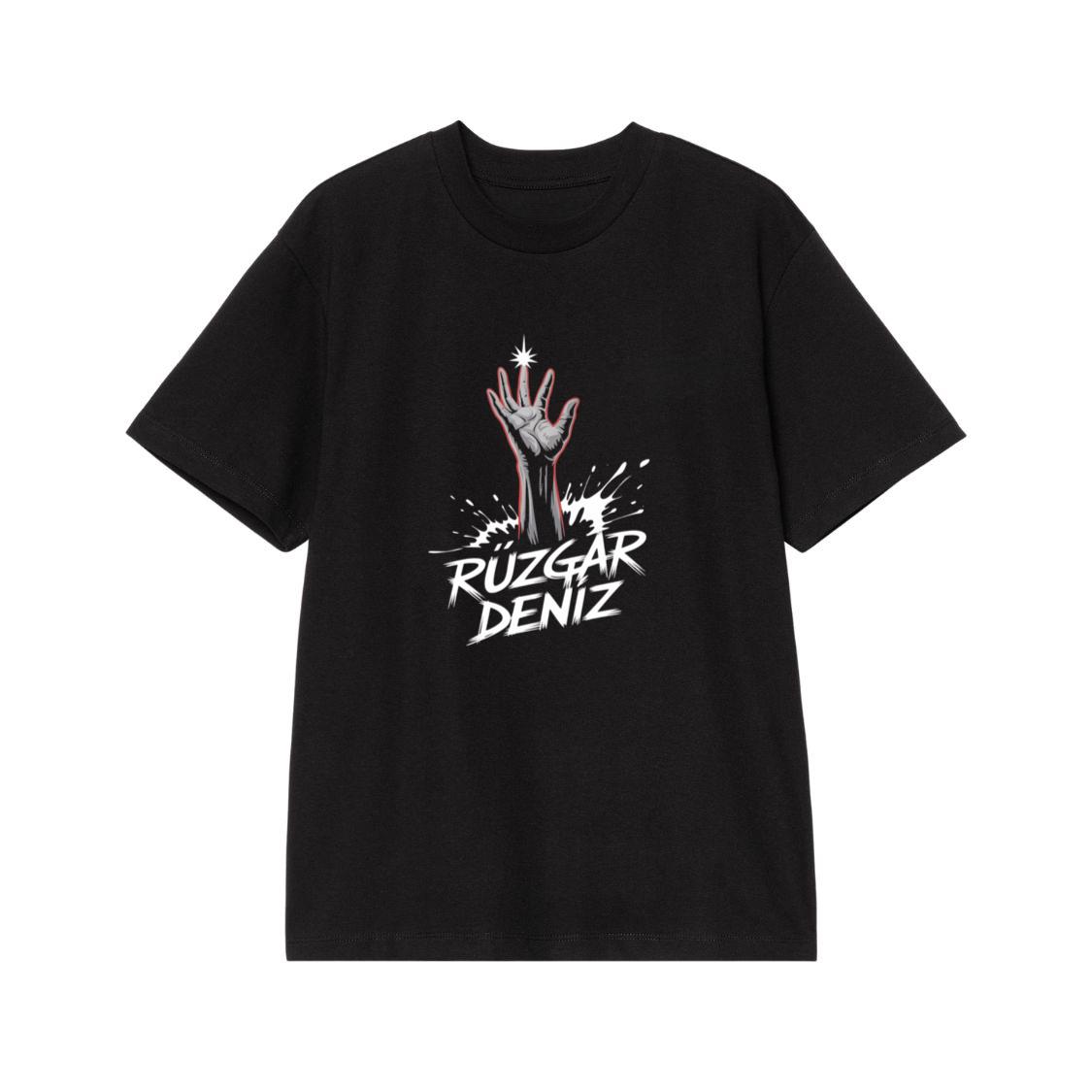 Ruzgar Deniz Rock Hand Retro Graphic T-Shirt