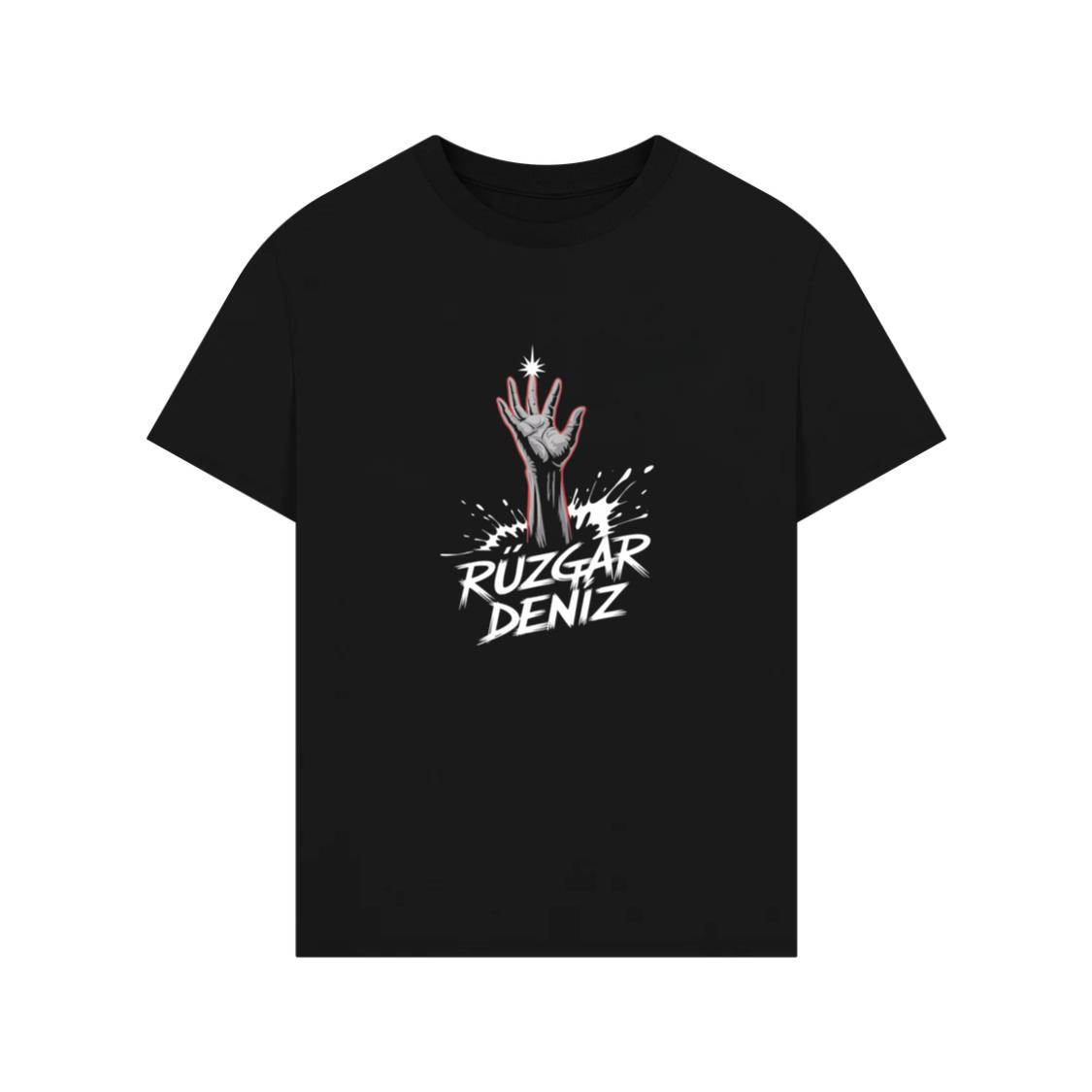 Ruzgar Deniz Rock Hand Retro Graphic T-Shirt
