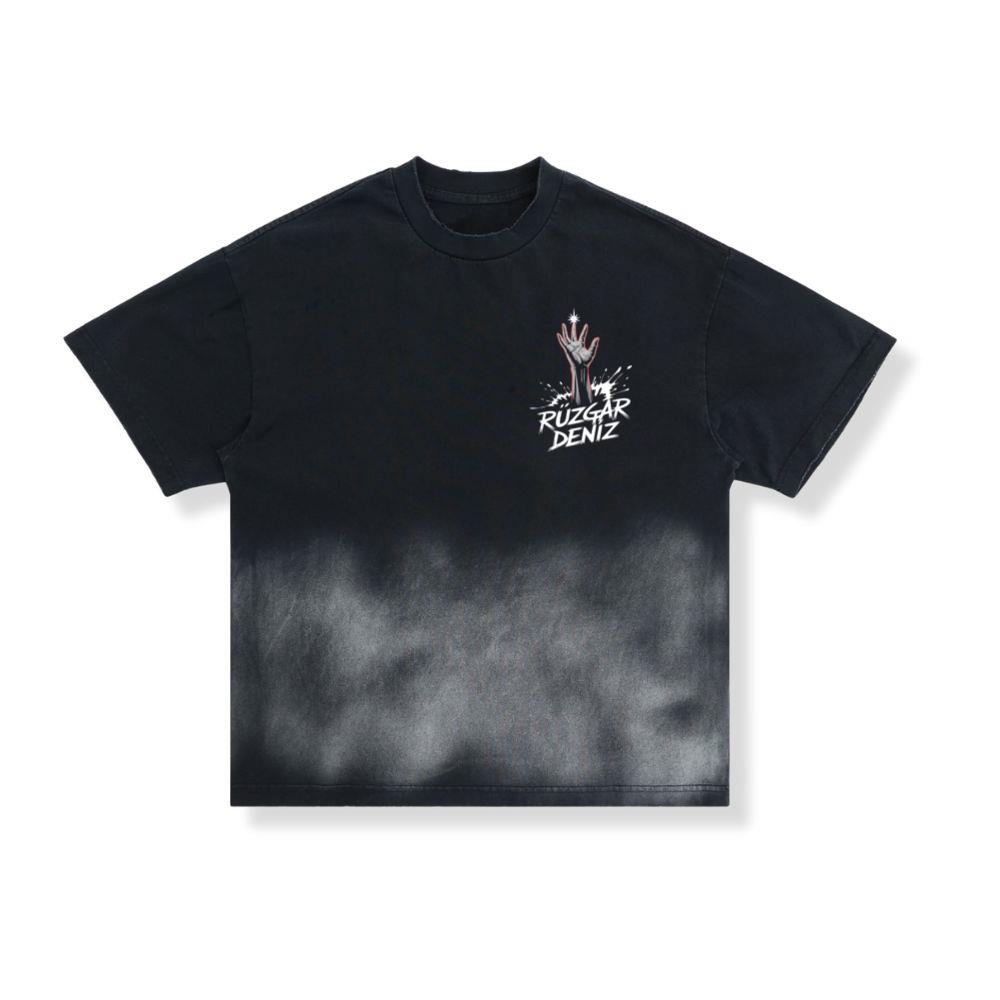 Ruzgar Deniz Rock Hand Retro Graphic T-Shirt