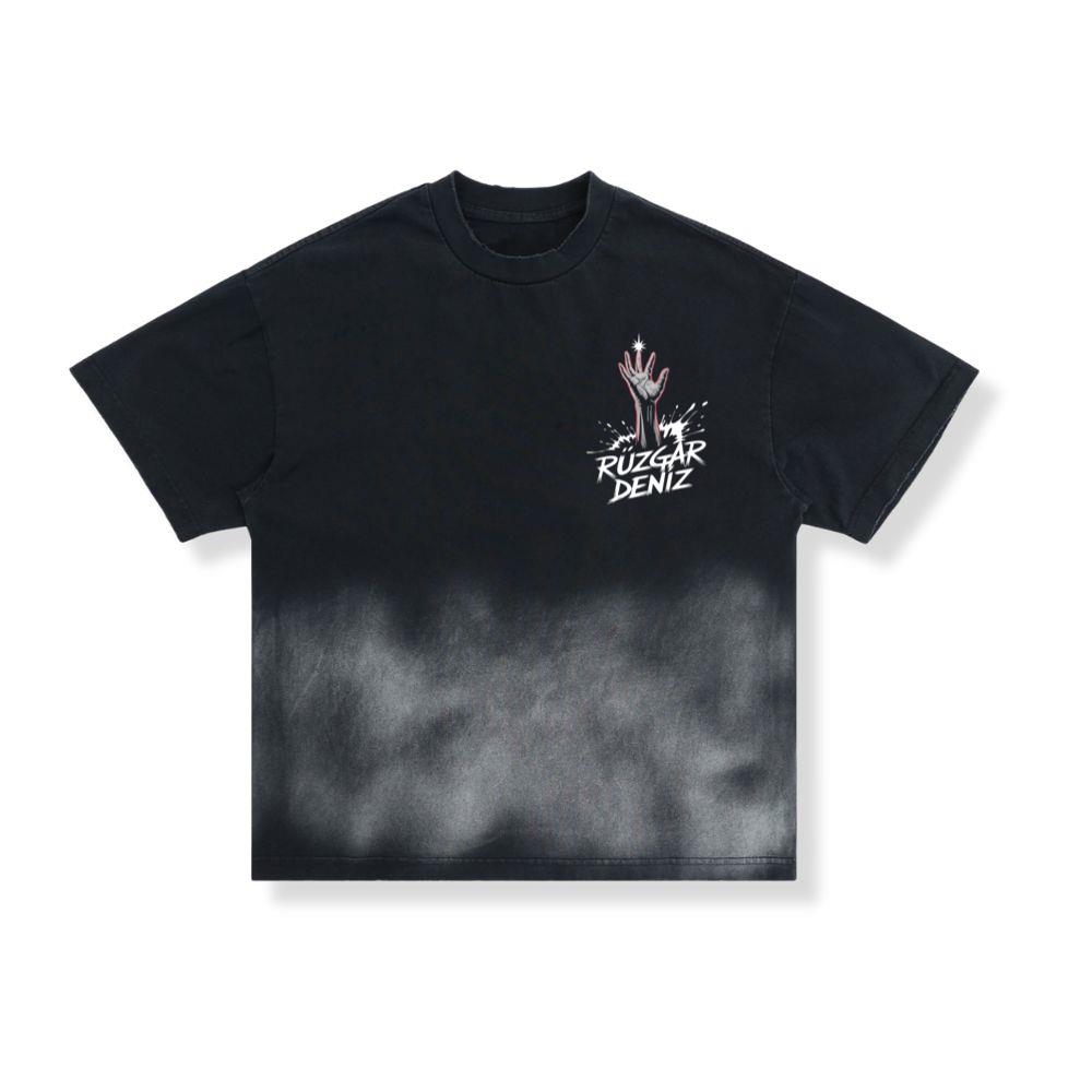 Ruzgar Deniz Rock Hand Retro Graphic T-Shirt