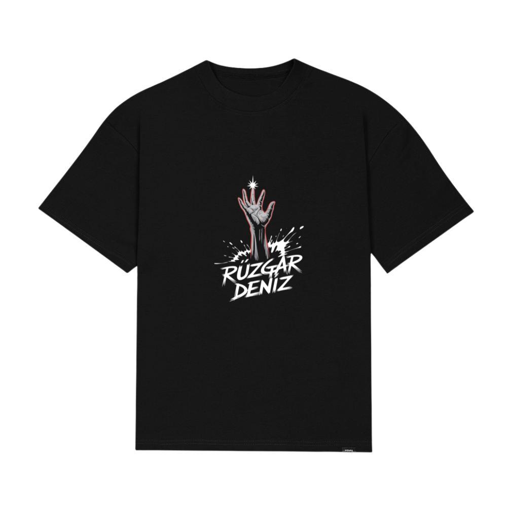 Ruzgar Deniz Rock Hand Retro Graphic T-Shirt