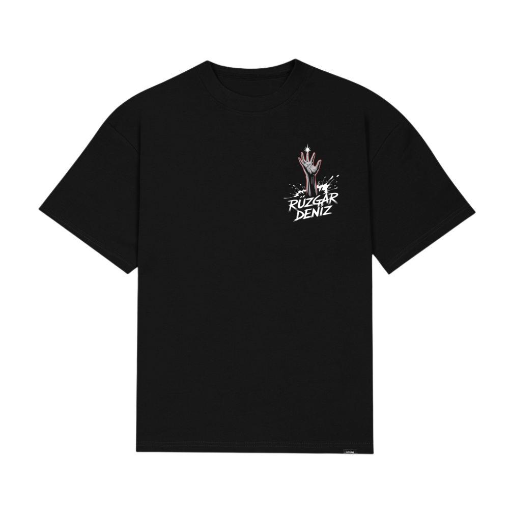 Ruzgar Deniz Rock Hand Retro Graphic T-Shirt