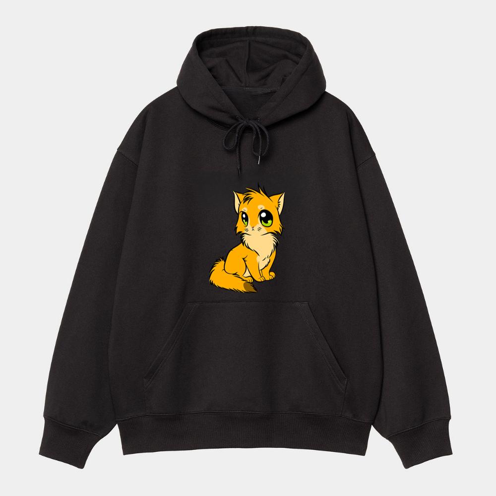 Sad Big-Eyed Yellow Kitten Hoodie