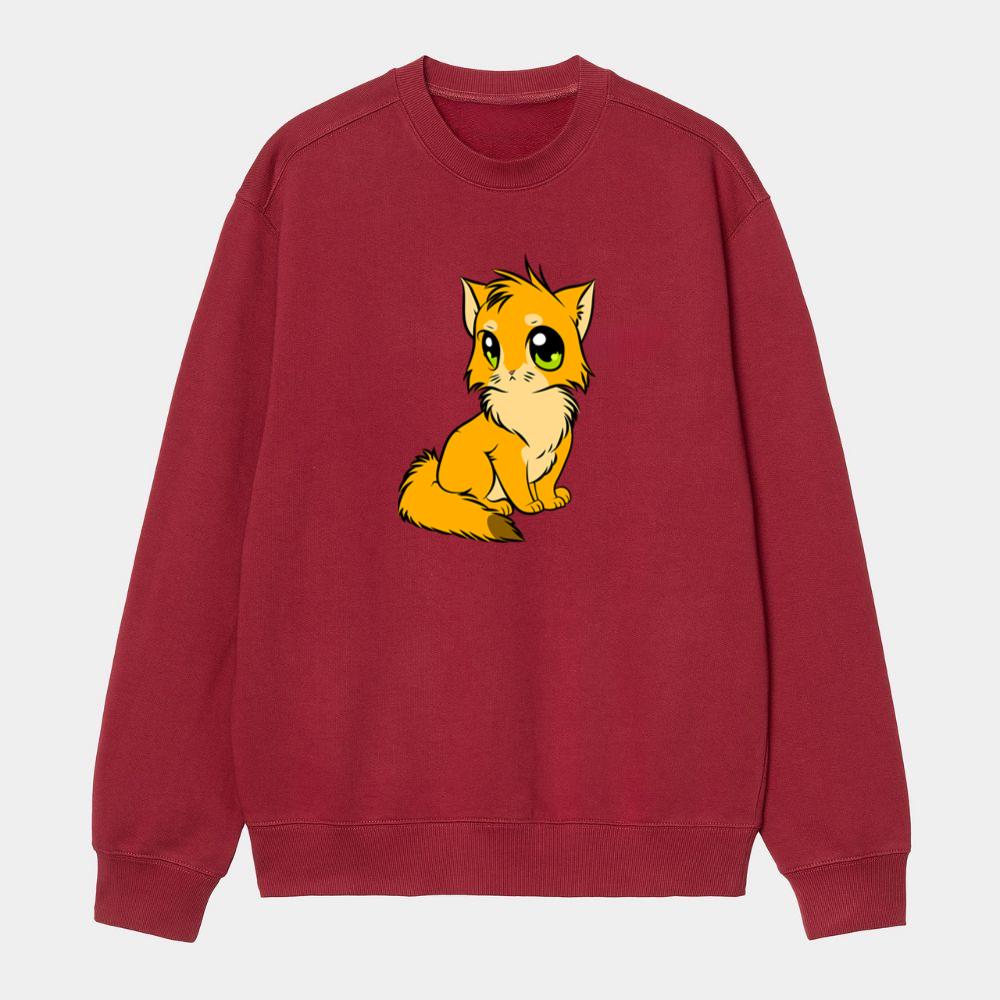 Sad Big-Eyed Yellow Kitten Sweatshirt