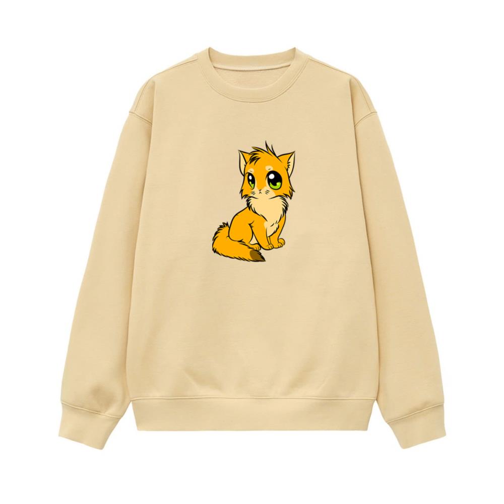 Sad Big-Eyed Yellow Kitten Sweatshirt