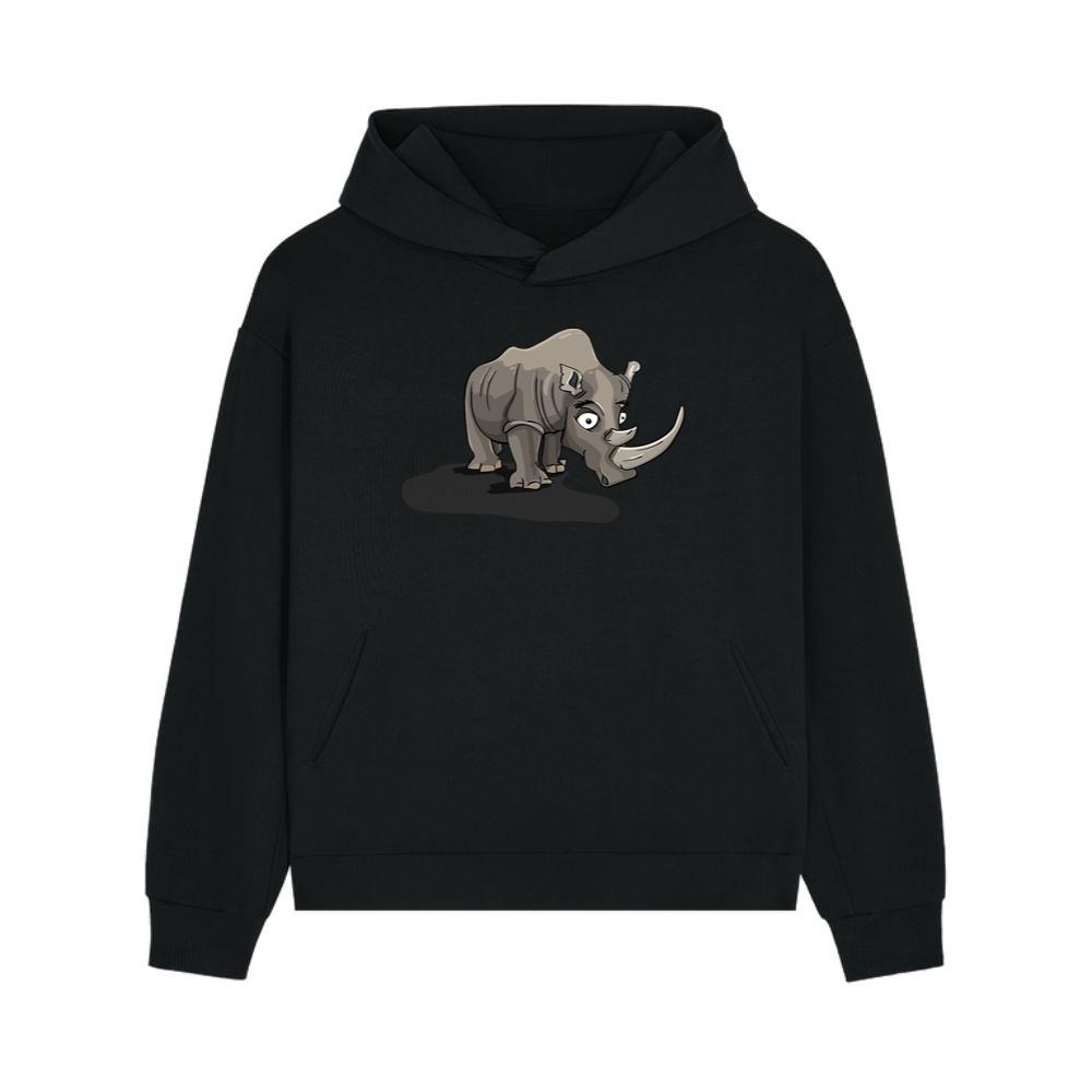Sad Cartoon Rhino Hoodie