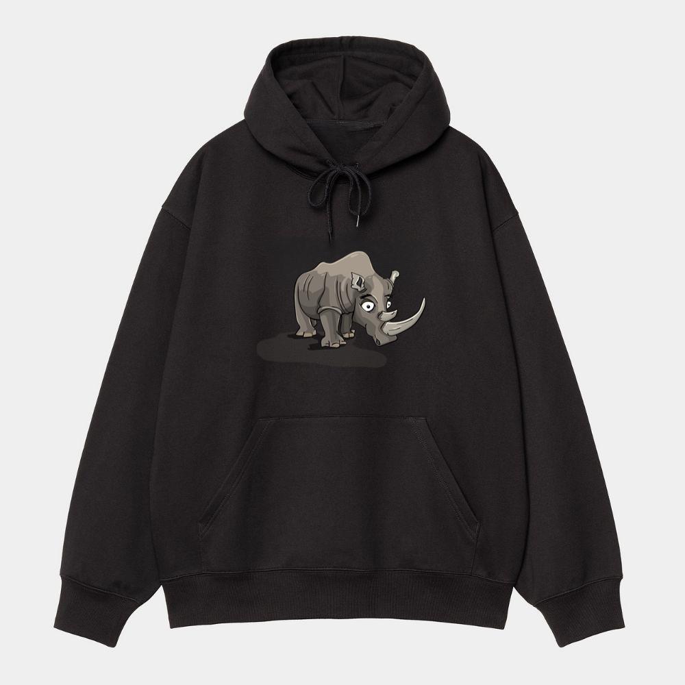 Sad Cartoon Rhino Hoodie