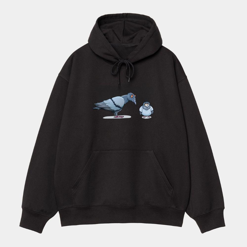 Sad Pigeons Facing Each Other Hoodie