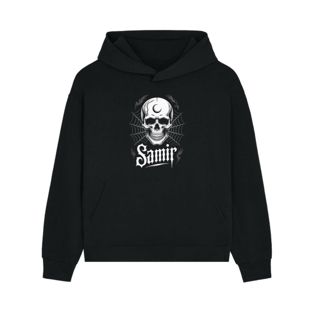 Samir Skull with Spider Web Gothic Dark Artwork Hoodie