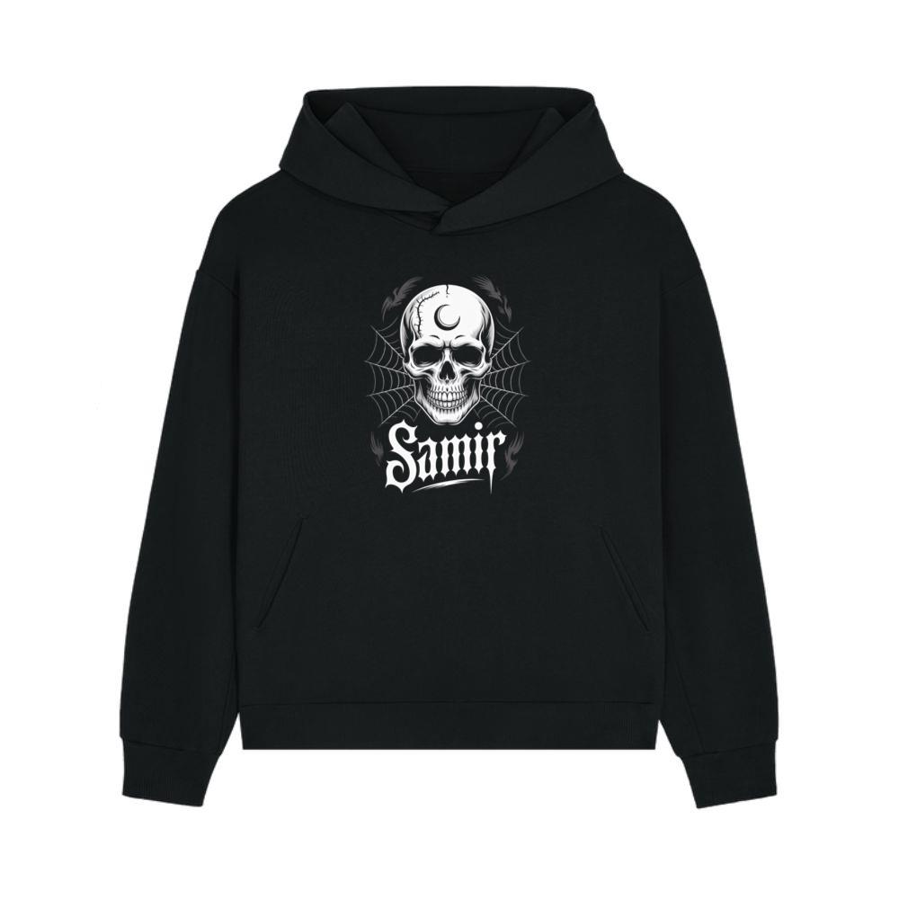 Samir Skull with Spider Web Gothic Dark Artwork Hoodie